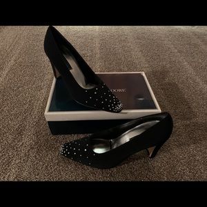 Suede Rhinestone Heels!